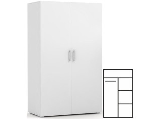 REA CATANIA 2 biela, šatníkovo-policová skriňa