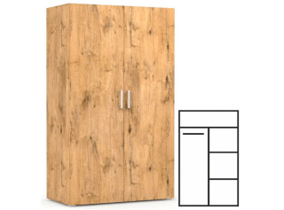 REA CATANIA 2 dub lancelot, šatníkovo-policová skriňa