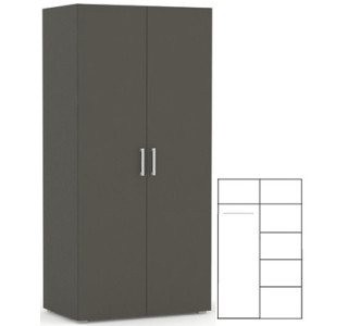 REA VENEZIA 2D šedý grafit, skriňa