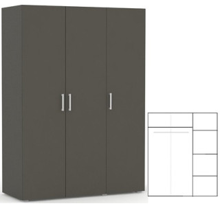 REA VENEZIA 3 šedý grafit, skriňa