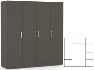 REA VENEZIA 4 šedý grafit, skriňa
