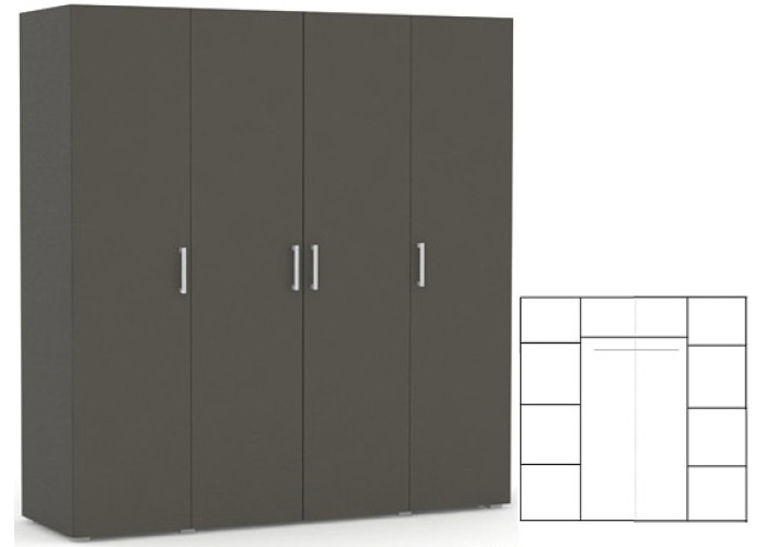 REA VENEZIA 4 šedý grafit, skriňa REA VENEZIA 4 šedý grafit, skriňa