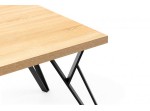 B308, rozkladací jedálenský stôl 120-160x80 cm s kovovými nohami