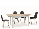 RAMON dub sonoma/biela, rozkladací jedálenský stôl 125-170x75 cm