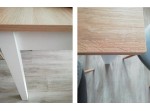 RAMON dub sonoma/biela, rozkladací jedálenský stôl 100-140x60 cm