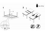 RAMON antracyt/biela, rozkladací jedálenský stôl 125-170x75 cm