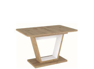 NIGEL dub artisan/biela, rozkladací jedálenský stôl 120-160x80 cm