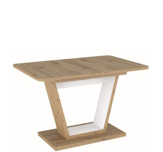 NIGEL dub artisan/biela, rozkladací jedálenský stôl 120-160x80 cm