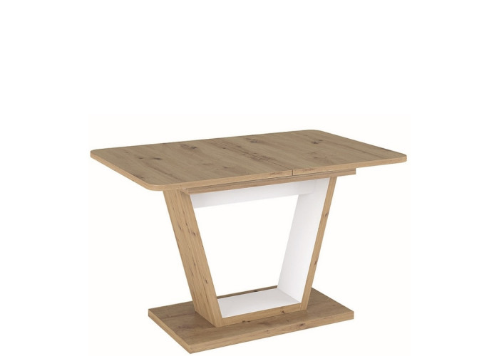 NIGEL dub artisan/biela, rozkladací jedálenský stôl 120-160x80 cm