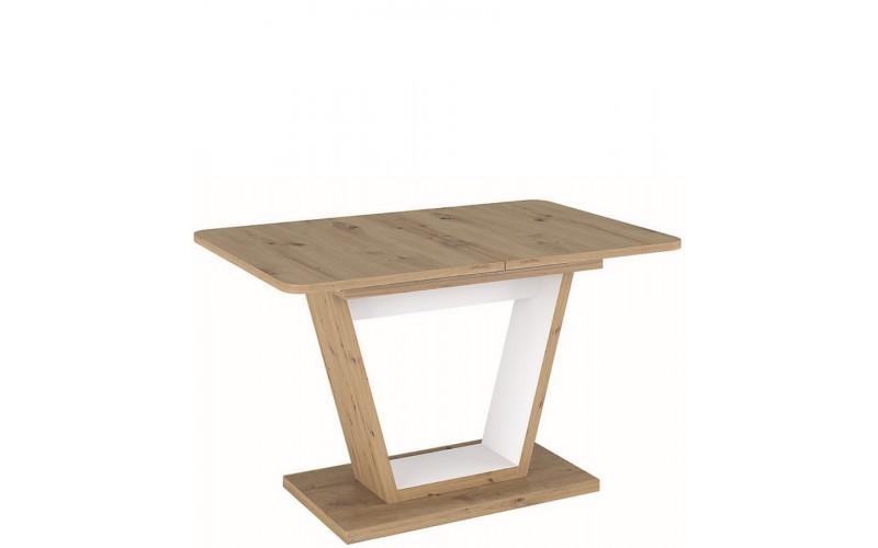 NIGEL dub artisan/biela, rozkladací jedálenský stôl 120-160x80 cm
