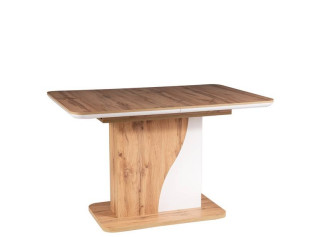 SYRIUSZ dub wotan/biela, rozkladací jedálenský stôl 120-160x80 cm