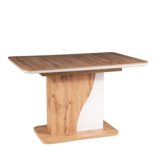 SYRIUSZ dub wotan/biela, rozkladací jedálenský stôl 120-160x80 cm