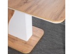 SYRIUSZ dub wotan/biela, rozkladací jedálenský stôl 120-160x80 cm