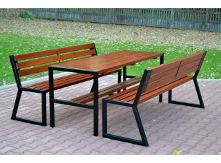 F134 záhradný set (stôl + 2 lavičky) v dĺžke 150 (158) cm
