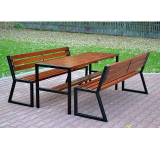 F134 záhradný set (stôl + 2 lavičky) v dĺžke 150 (158) cm