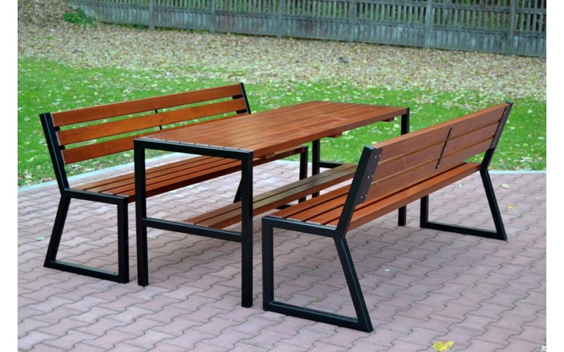 F134 záhradný set (stôl + 2 lavičky) v dĺžke 150 (158) cm